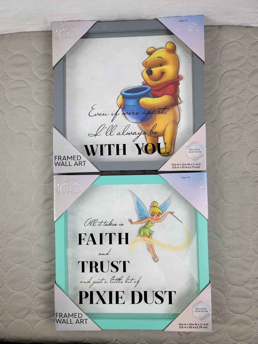 Disney Winnie the Pooh & Tinker Bell Framed Wall Art - Yellow, Blue, Teal
